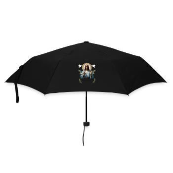 "Serene Jesus - Minimalist Christian Faith T-Shirt - Umbrella (small) - black - Front