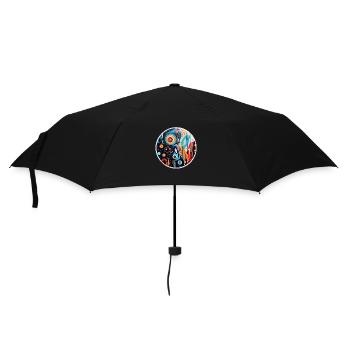 Abstrakte Kunst - Regenschirm (klein) - Schwarz - Vorne