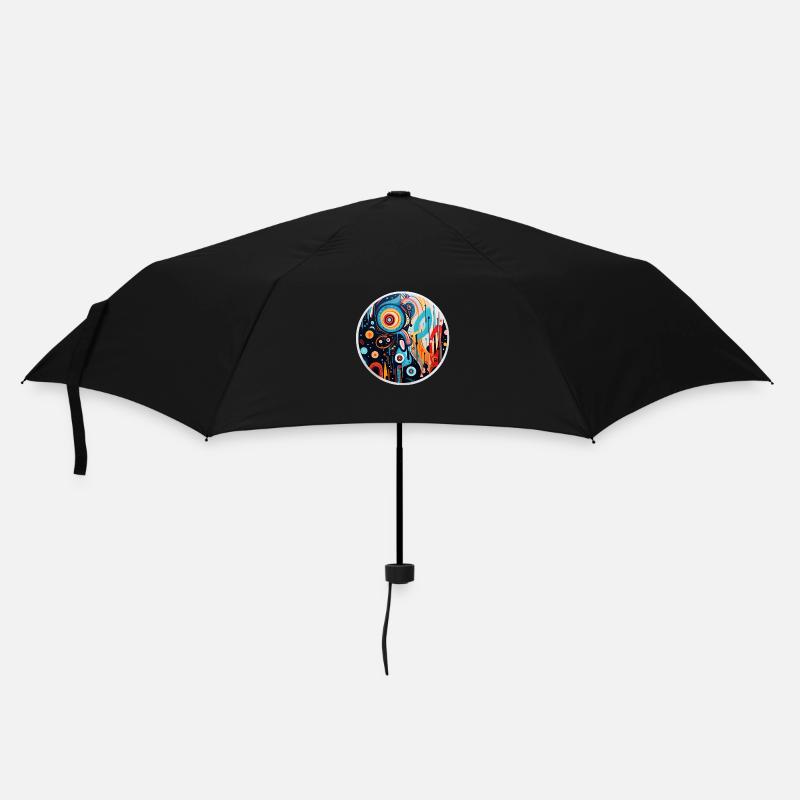 Abstrakte Kunst - Regenschirm (klein) - Schwarz
