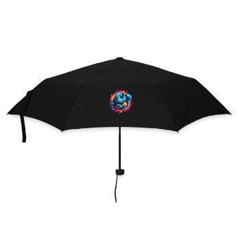 Turtle jumping out of the picture - Umbrella (small) - black - Front