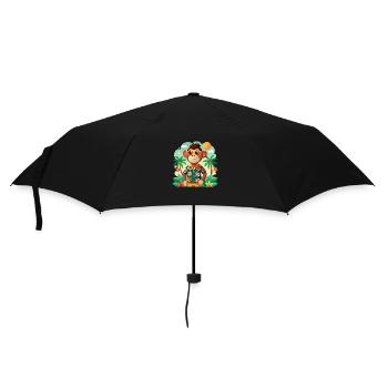 Jungle Junior: Playful Monkey Adventure - Umbrella (small) - black - Front