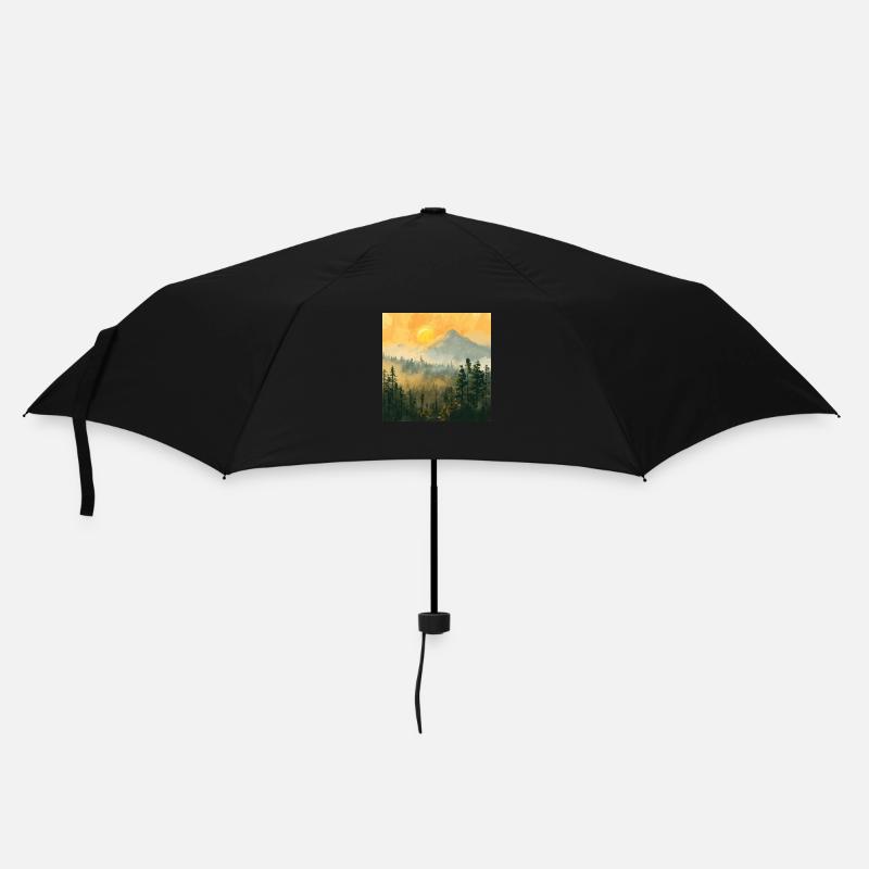 Berge, Landschaft, Natur, Bäume, Sonne - Regenschirm (klein) - Schwarz