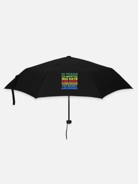 10 Years Old 10th Birthday Vintage Retro 120 Month - Umbrella (small) - black