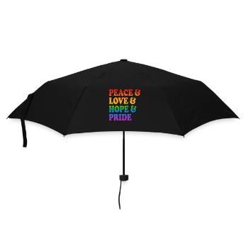 Peace Love Hope Pride Rainbow Colours - Umbrella (small) - black - Front