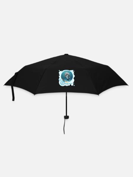 Delfin - Regenschirm (klein) - Schwarz
