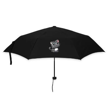 Cute Gray Kitten Big Eyes - Umbrella (small) - black - Front