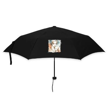 Blumen Frauen Mädchen Mode Design Kunst Weiblicher Stil - Regenschirm (klein) - Schwarz - Vorne