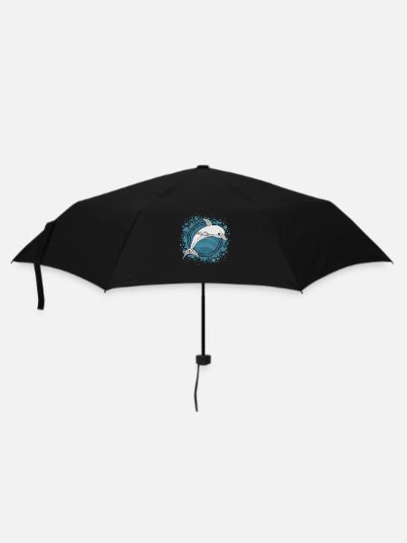 Delfin - Regenschirm (klein) - Schwarz