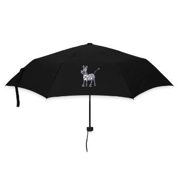 Zèbre drôle avec un grand sourire - Parapluie standard - noir - Devant