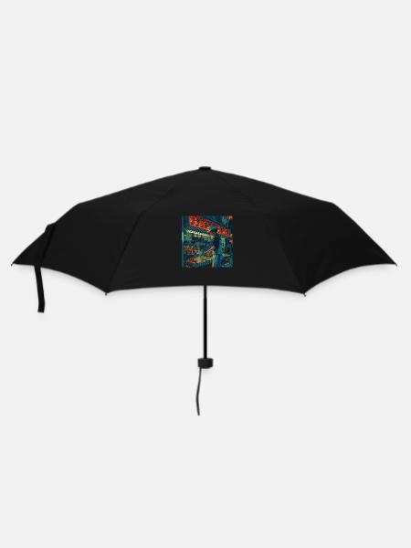 80s anime teen calming high quality fashion print - Umbrella (small) - black