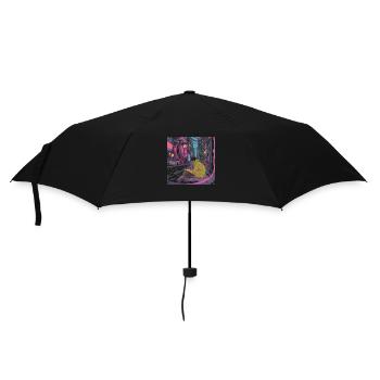 80s anime teen calming high quality fashion print - Umbrella (small) - black - Front
