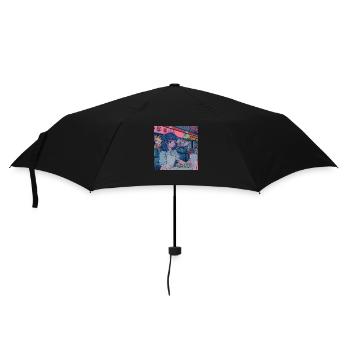 80er Jahre Anime Teen Beruhigender Hochwertiger Modedruck - Regenschirm (klein) - Schwarz - Vorne