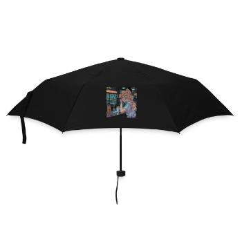 80er Jahre Anime Teen Beruhigender Hochwertiger Modedruck - Regenschirm (klein) - Schwarz - Vorne