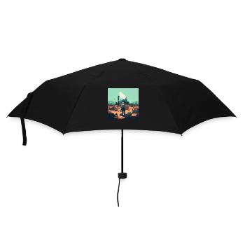 Wüstenwanderer - Regenschirm (klein) - Schwarz - Vorne