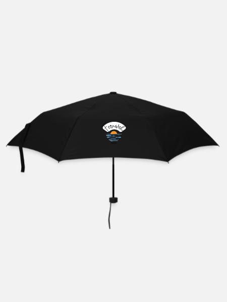Experience Wanderlust - Plane - Travel - Beach - Umbrella (small) - black