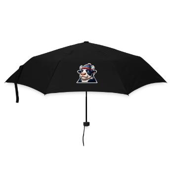 Bull with cap - Umbrella (small) - black - Front