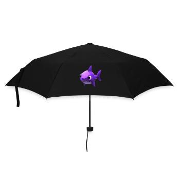 Pinker Babyhai - Süß und Stylisch - Regenschirm (klein) - Schwarz - Vorne