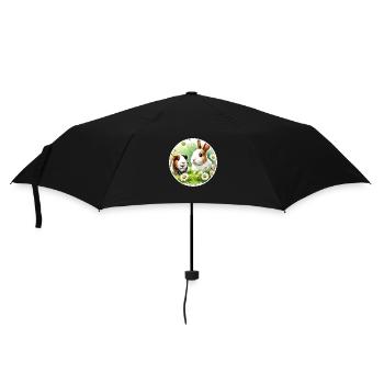 Guinea pigs and bunnies in the flower meadow - Umbrella (small) - black - Front
