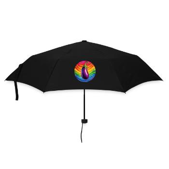 LGBTQ Aubergine - Regenschirm (klein) - Schwarz - Vorne