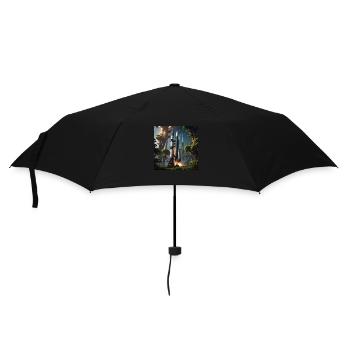 Rocket in Nature - Regenschirm (klein) - Schwarz - Vorne