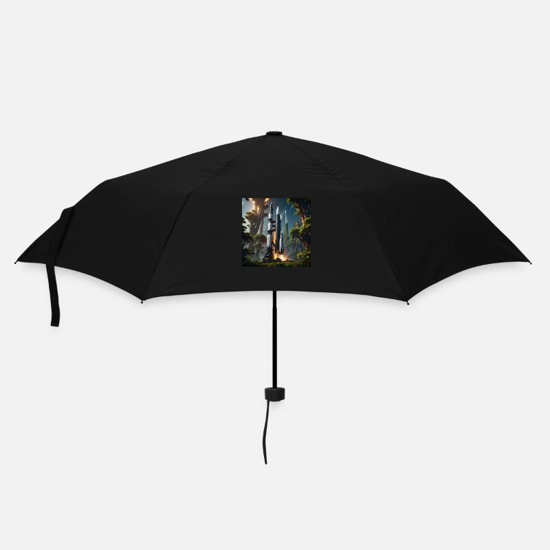 Rocket in Nature - Regenschirm (klein) - Schwarz