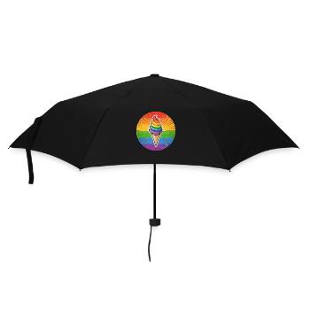 LGBTQ Ice Cream Eis - Regenschirm (klein) - Schwarz - Vorne