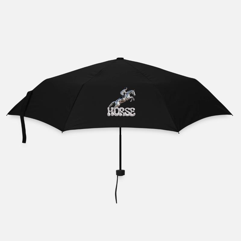 Springreiter Chrom 1 - Regenschirm (klein) - Schwarz