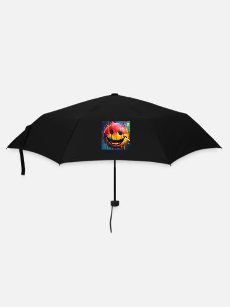 Smile - Regenschirm (klein) - Schwarz