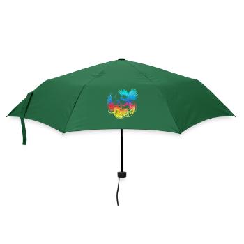 Cock tup fight animal isolated colorful chicken - Umbrella (small) - bottlegreen - Front
