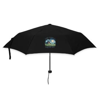 Einfach leben, groß Träumen - Regenschirm (klein) - Schwarz - Vorne