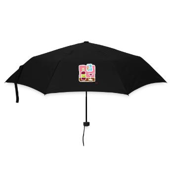 Wein, Vino - Regenschirm (klein) - Schwarz - Vorne