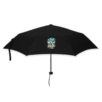 Bleib wild, bleib frei - Regenschirm (klein) - Schwarz - Vorne