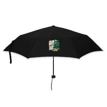 Bleib wild, bleib frei - Regenschirm (klein) - Schwarz - Vorne