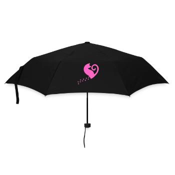 Cat Day pink - Regenschirm (klein) - Schwarz - Vorne