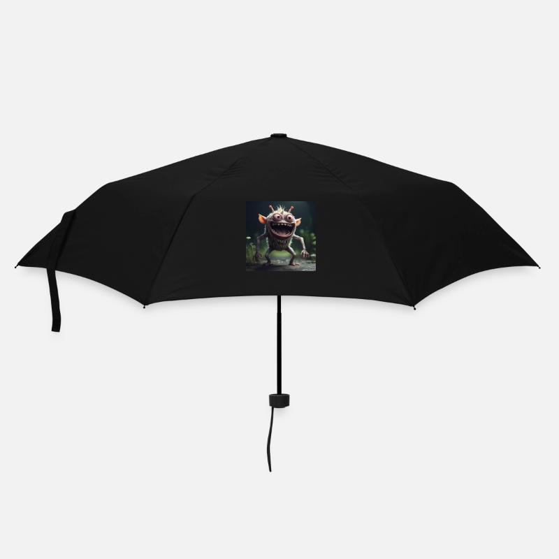 Fröhliches Geschöpf - Regenschirm (klein) - Schwarz