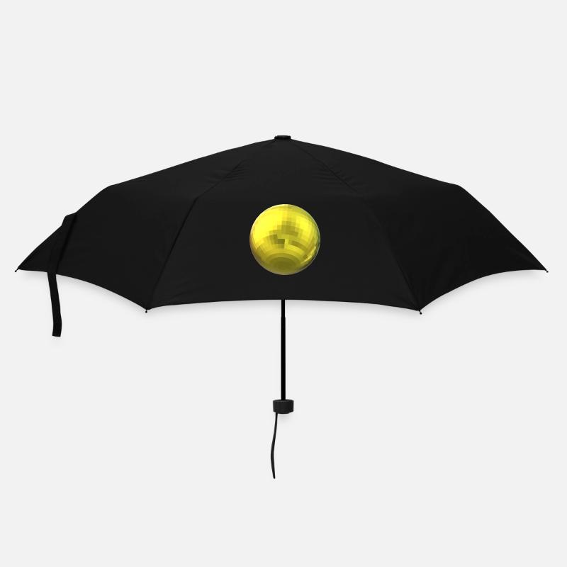 gelbe Kugel - Regenschirm (klein) - Schwarz
