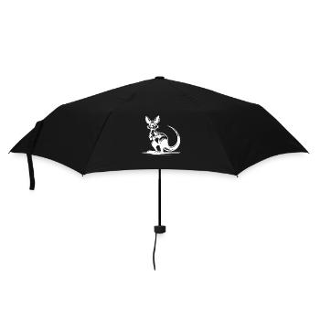 Lächelndes australisches Känguru - Regenschirm (klein) - Schwarz - Vorne