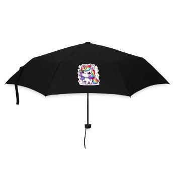Licorne Arc en Ciel - Parapluie standard - noir - Devant