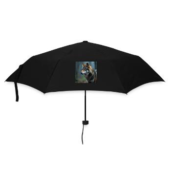 Wolf - Regenschirm (klein) - Schwarz - Vorne