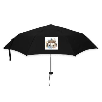 Brandenburger Tor in Farbe - Regenschirm (klein) - Schwarz - Vorne