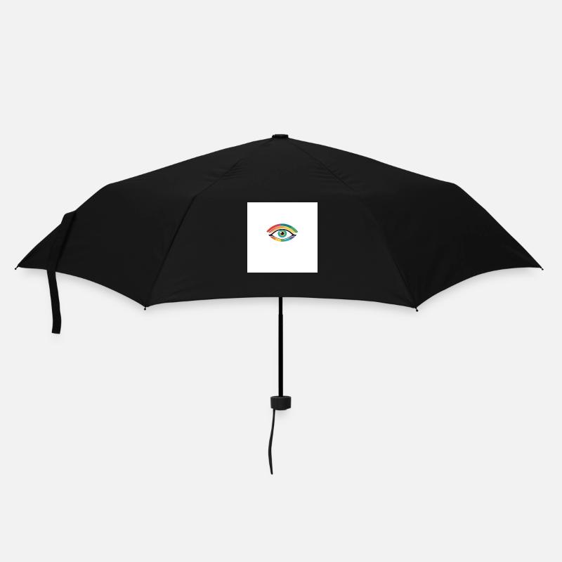 Bunte Auge - Regenschirm (klein) - Schwarz
