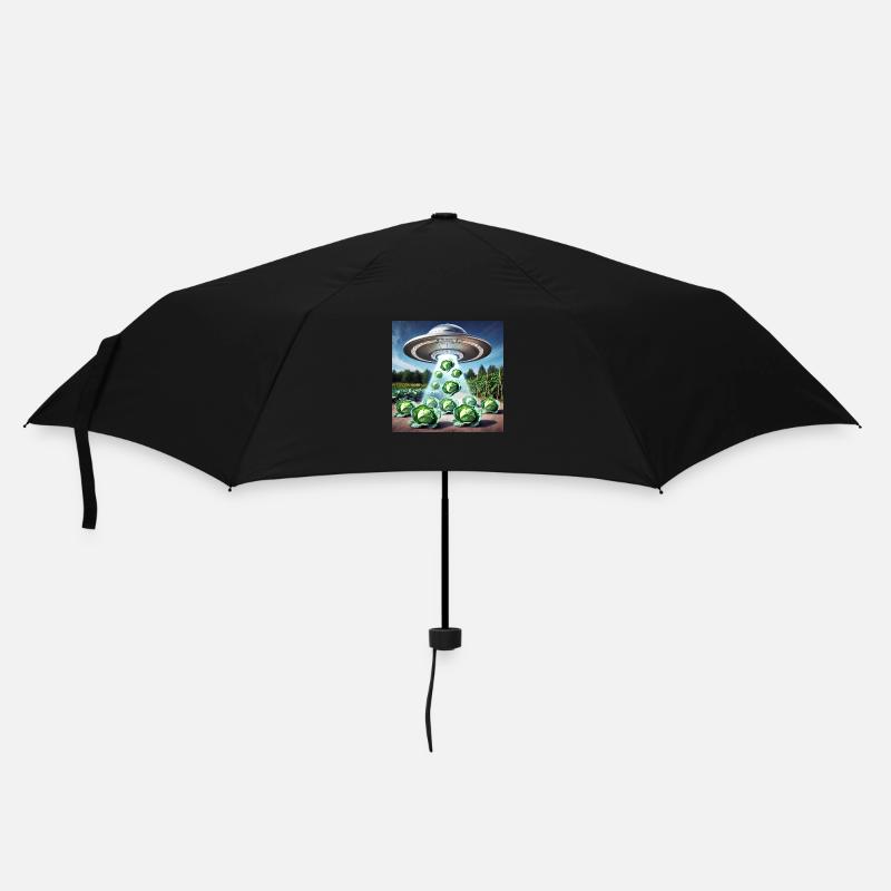 UFO & Kohl - Green Invasion - Regenschirm (klein) - Schwarz
