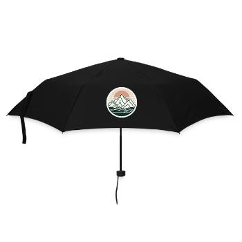 Minimalist Mountains, Water, Lake, Nature, Sun - Umbrella (small) - black - Front