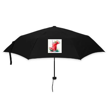 Fresh Watermelon Juice Illustration - Umbrella (small) - black - Front