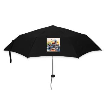 Bold Retro Motorcycle Design - Umbrella (small) - black - Front