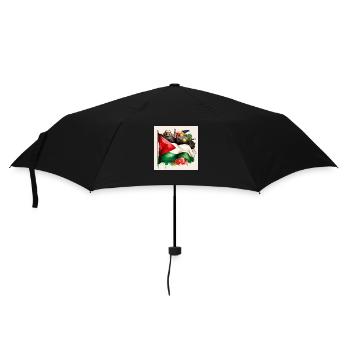 Palestinian Pride Flag with Iconic Landmarks - Umbrella (small) - black - Front