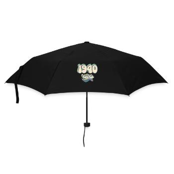 Retro-Geschenkidee aus den 1940er Jahren - Regenschirm (klein) - Schwarz - Vorne