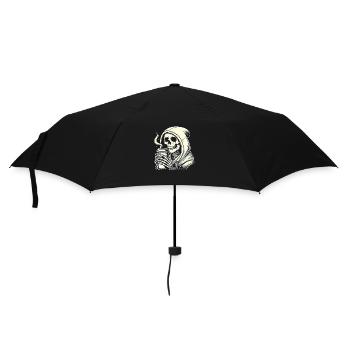 Chill Skeleton with Coffee Hoodie - Umbrella (small) - black - Front