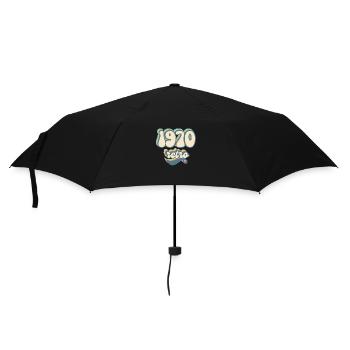 Retro-Geschenkidee aus den 1970er Jahren - Regenschirm (klein) - Schwarz - Vorne