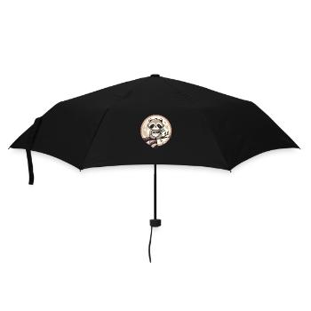 Waschbär Ramen Mondschein Genuss - Regenschirm (klein) - Schwarz - Vorne